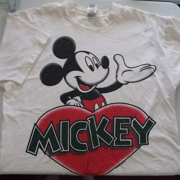 Vintage Mickey Mouse Heart Shirt XL Single Stitch Mickey Unlimited MADE IN USA - Picture 10 of 15